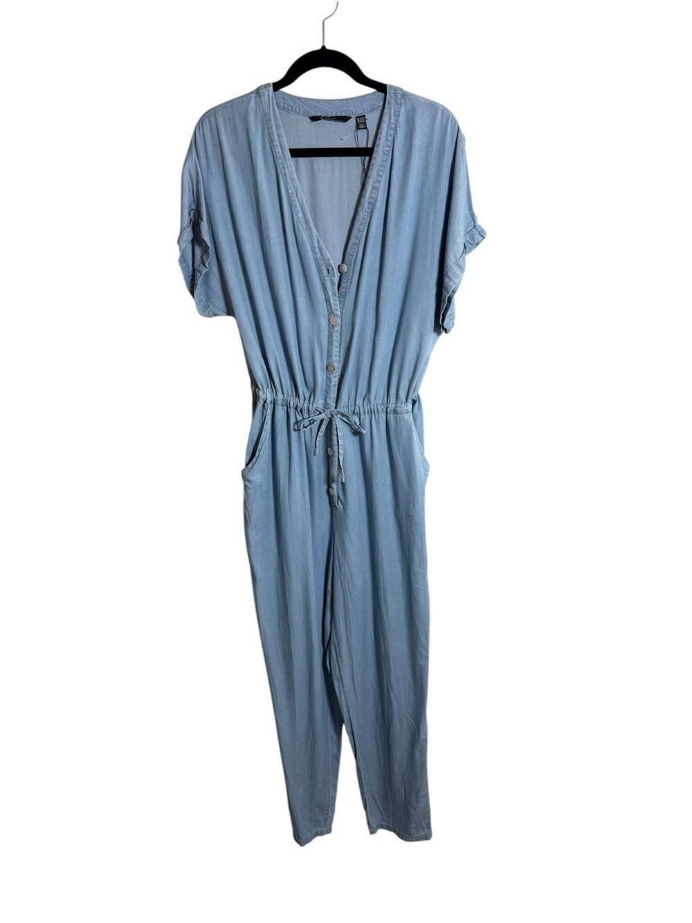 Vero Moda Light Blue V-Neck Button-Front Jumpsuit - Picture 4 of 6